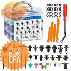 Kit clips de fixation carrosserie + outils de démontage